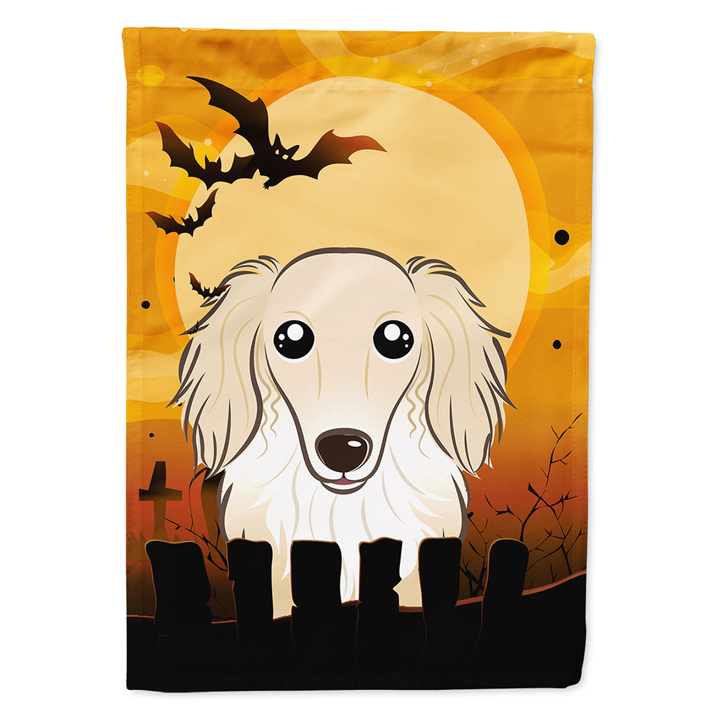 Halloween Longhair Creme Dachshund Flag Canvas House Size BB1770CHF