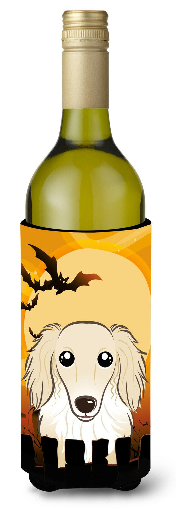 Halloween Longhair Creme Dachshund Wine Bottle Beverage Insulator Hugger BB1770LITERK by Caroline's Treasures