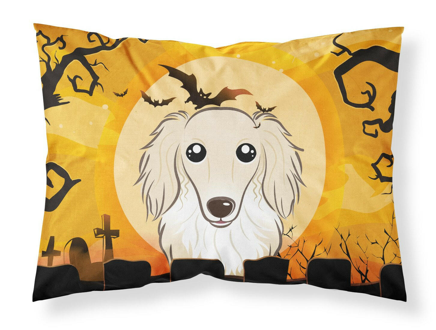 Halloween Longhair Creme Dachshund Fabric Standard Pillowcase BB1770PILLOWCASE by Caroline's Treasures