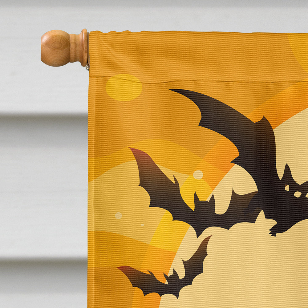 Halloween Longhair Black and Tan Dachshund Flag Canvas House Size BB1771CHF