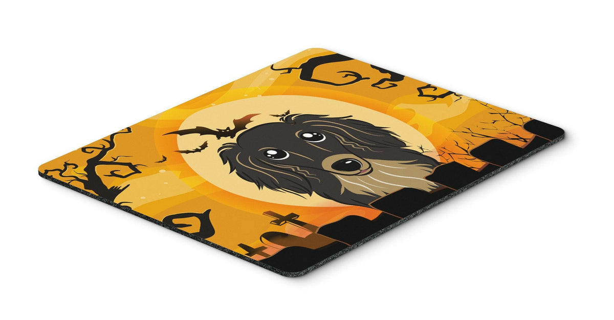 Halloween Longhair Black and Tan Dachshund Mouse Pad, Hot Pad or Trivet BB1771MP by Caroline&#39;s Treasures