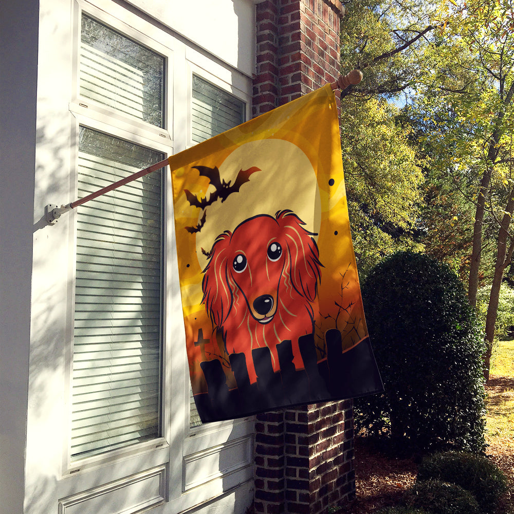 Halloween Longhair Red Dachshund Flag Canvas House Size BB1772CHF