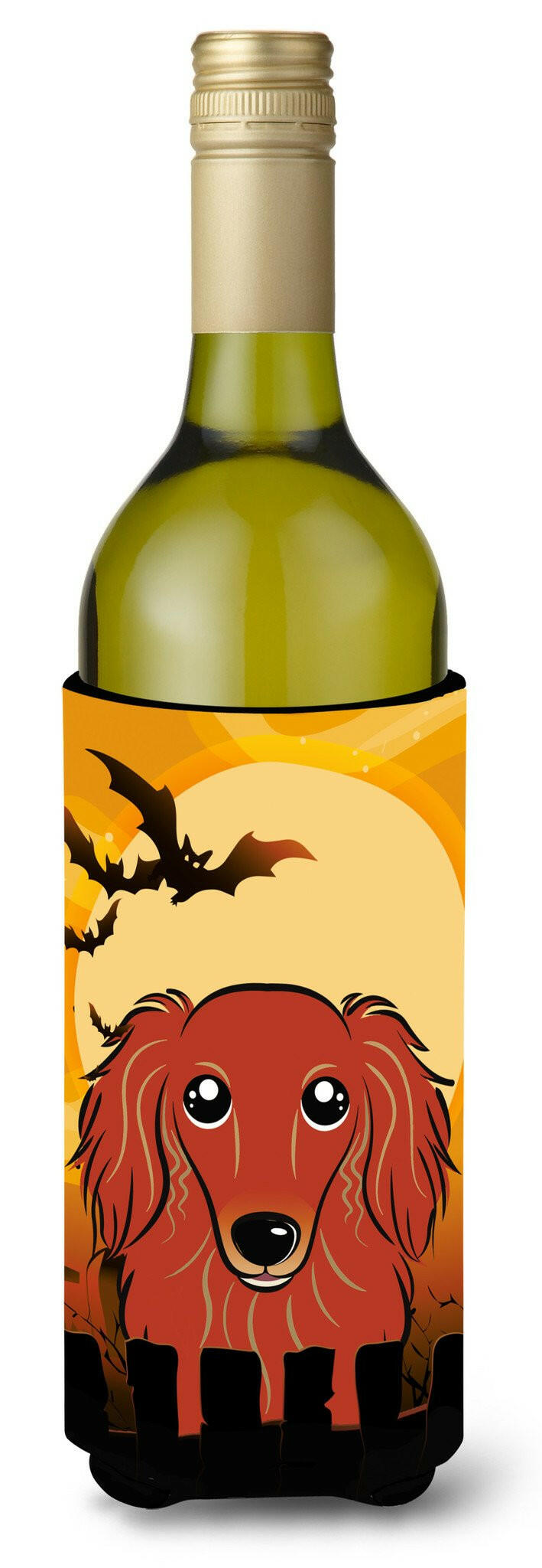 Halloween Longhair Red Dachshund Wine Bottle Beverage Insulator Hugger BB1772LITERK by Caroline&#39;s Treasures