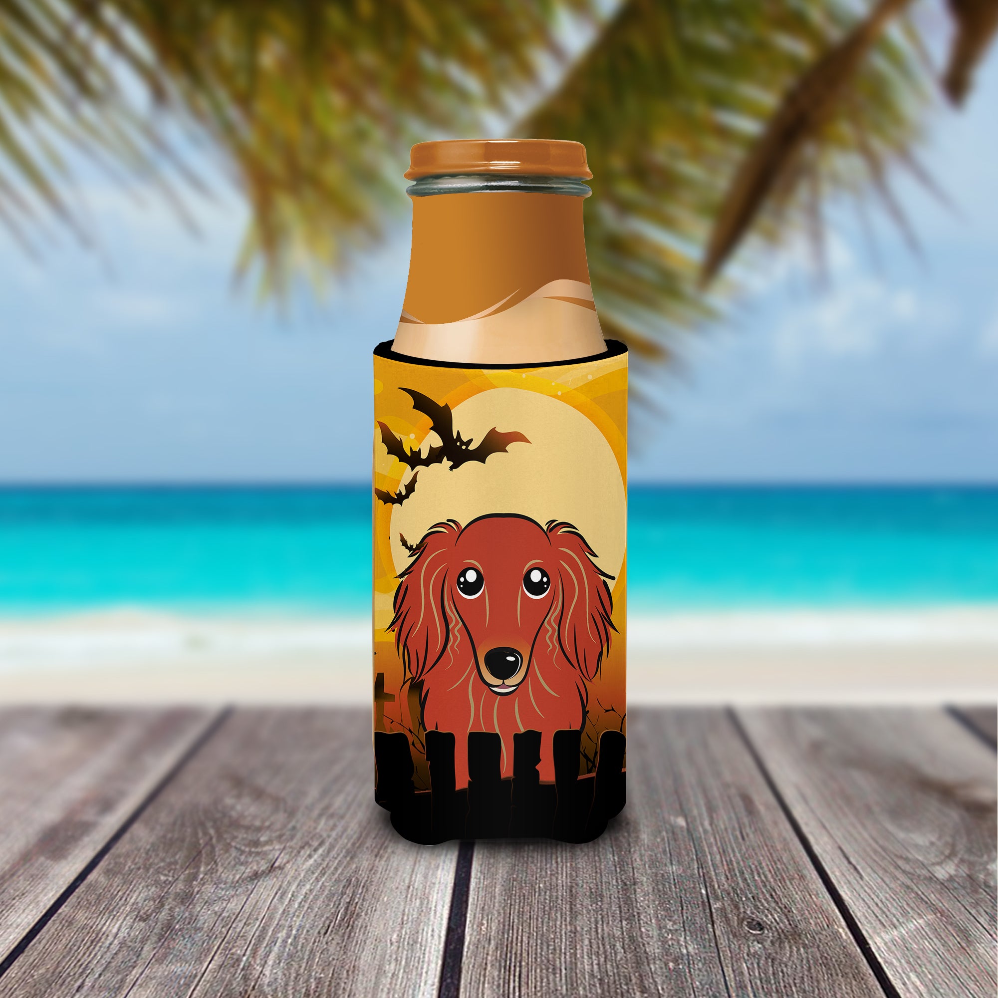 Halloween Longhair Red Dachshund Ultra Beverage Insulators for slim cans BB1772MUK