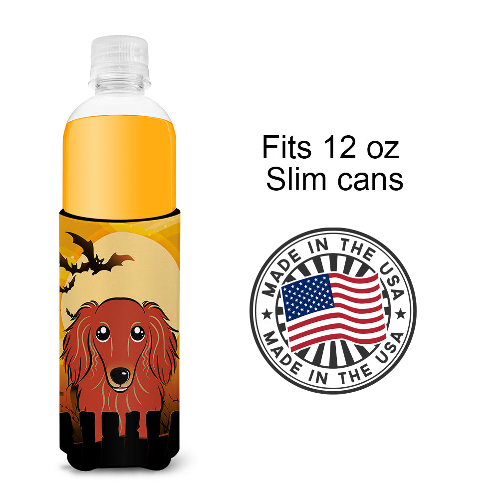 Halloween Longhair Red Dachshund Ultra Beverage Insulators for slim cans BB1772MUK