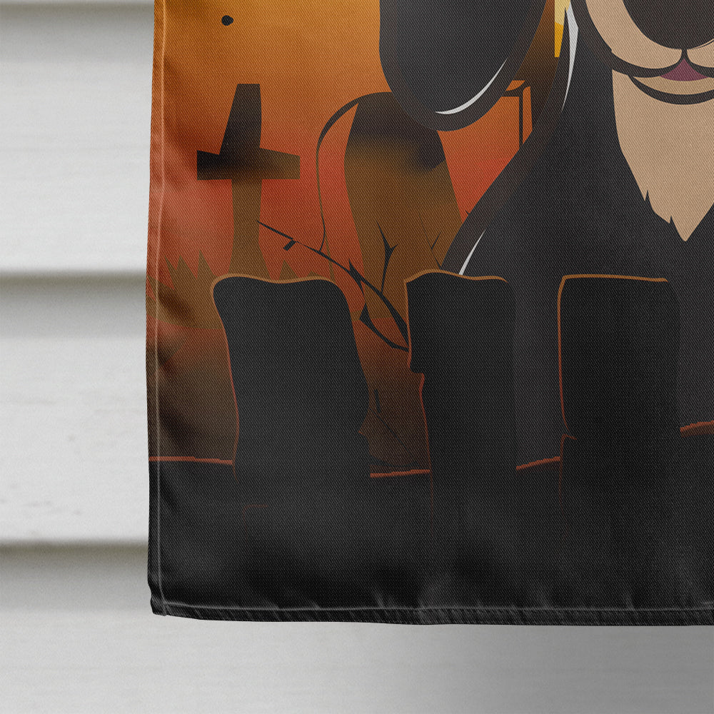 Halloween Smooth Black and Tan Dachshund Flag Canvas House Size BB1773CHF  the-store.com.