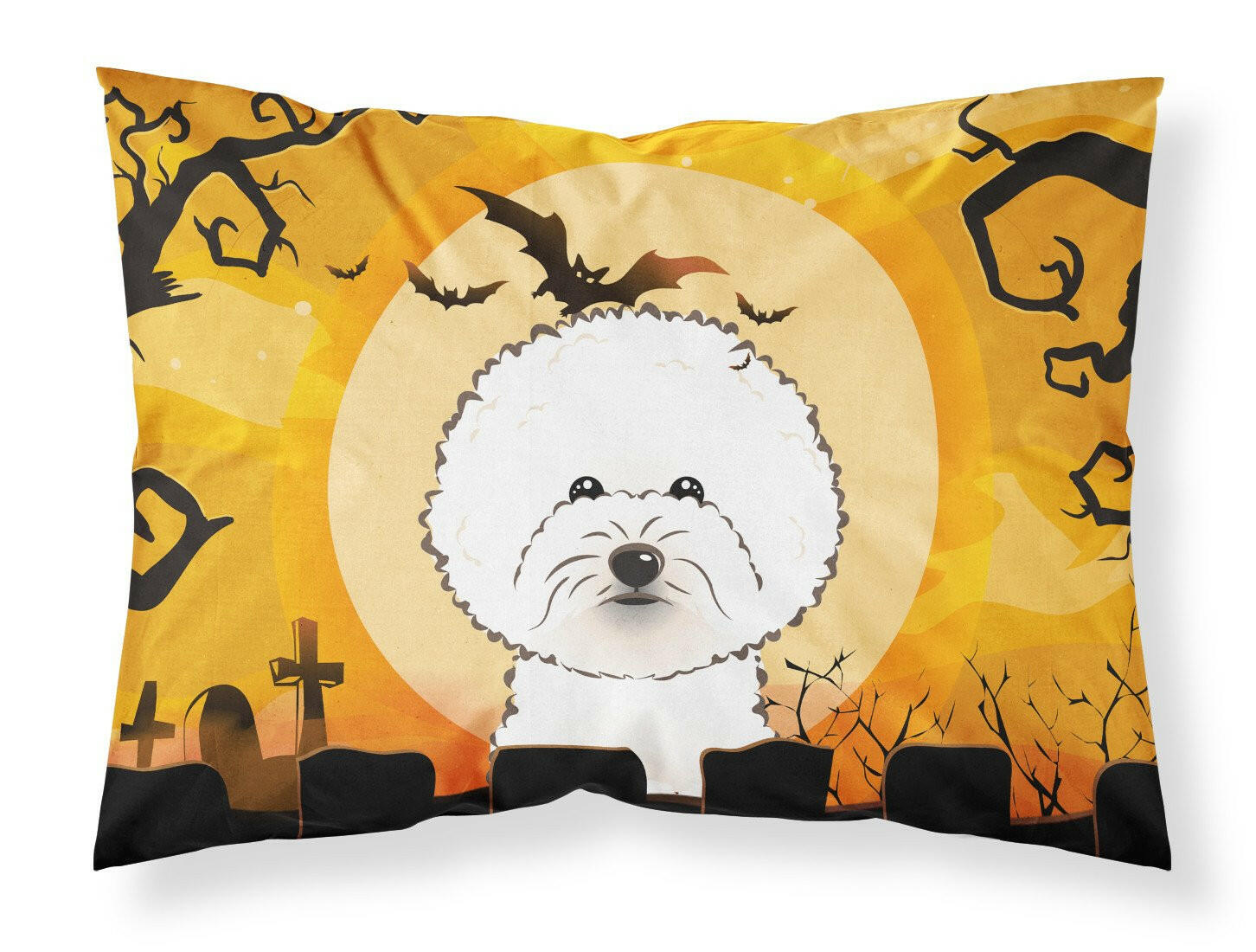 Halloween Bichon Frise Fabric Standard Pillowcase BB1775PILLOWCASE by Caroline's Treasures