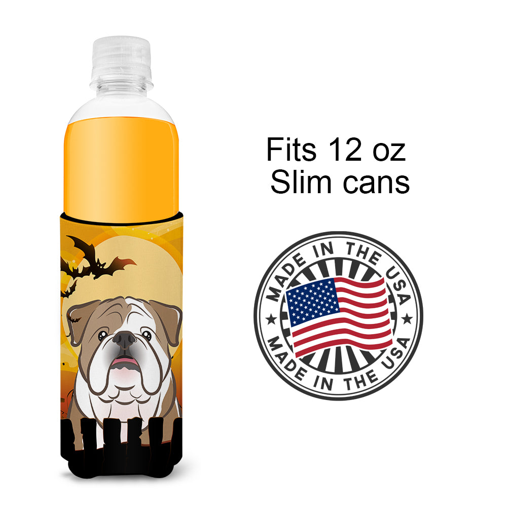 Halloween English Bulldog  Ultra Beverage Insulators for slim cans BB1777MUK