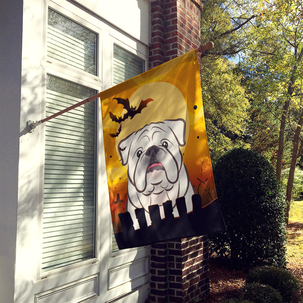 Halloween White English Bulldog  Flag Canvas House Size BB1778CHF
