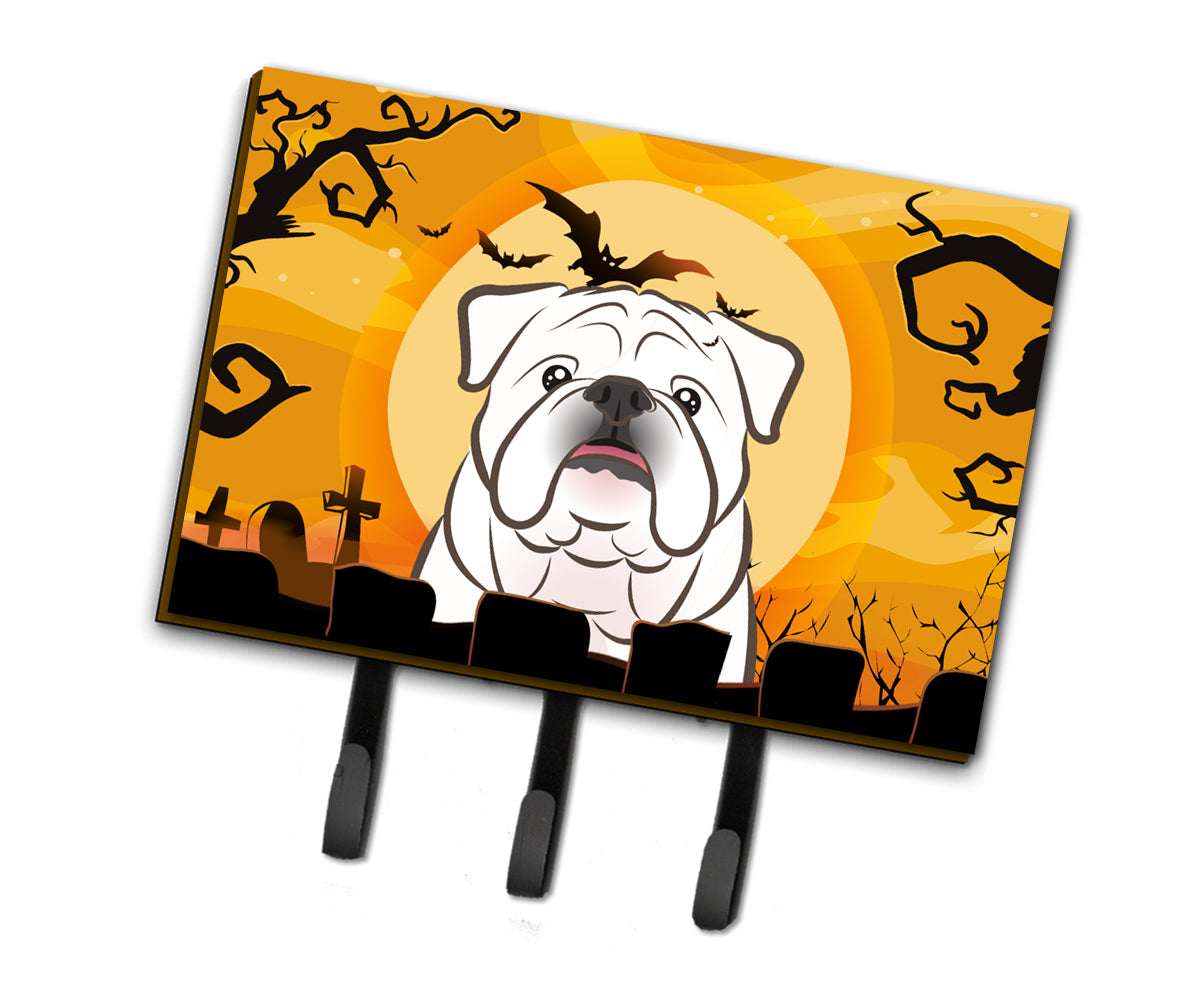 Halloween White English Bulldog  Leash or Key Holder BB1778TH68