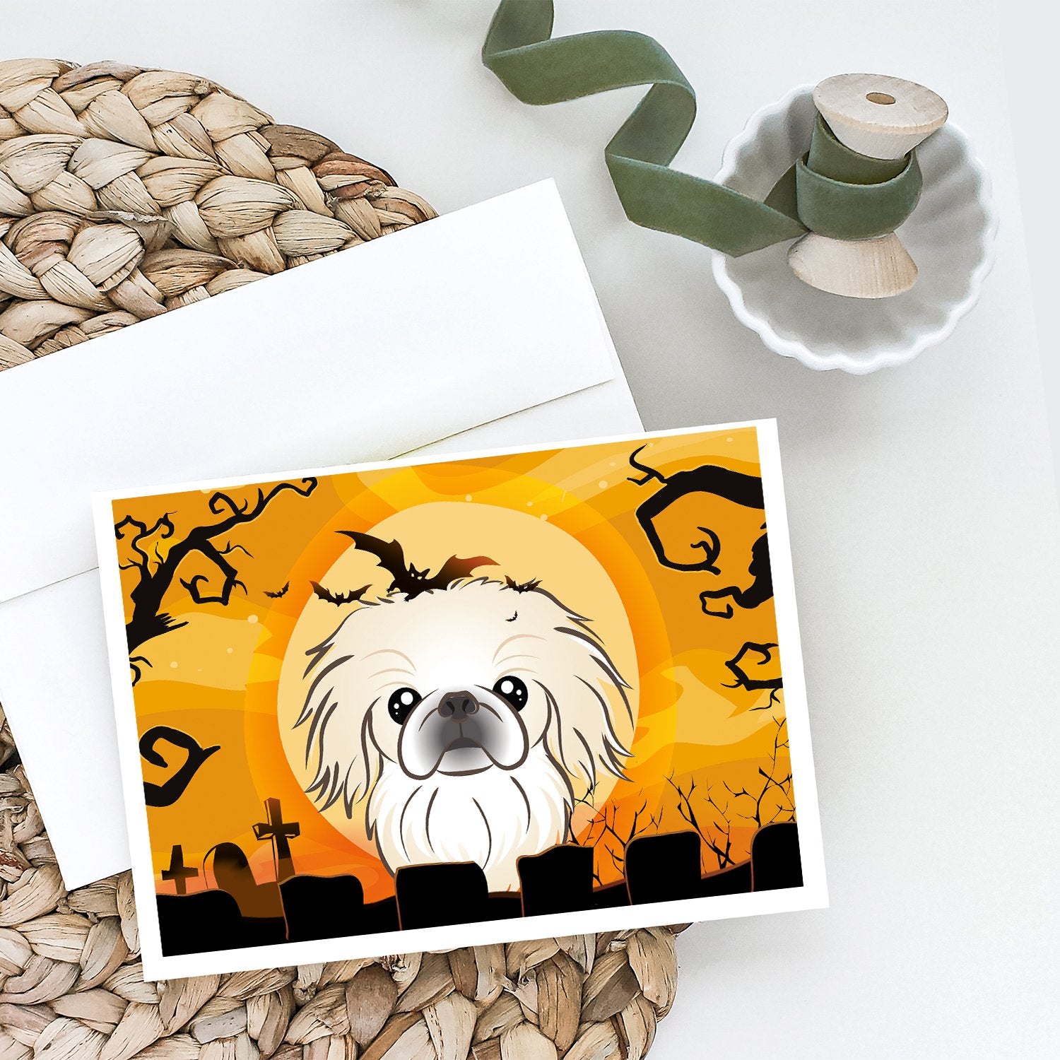 Halloween Pekingese Greeting Cards and Envelopes Pack of 8 - the-store.com