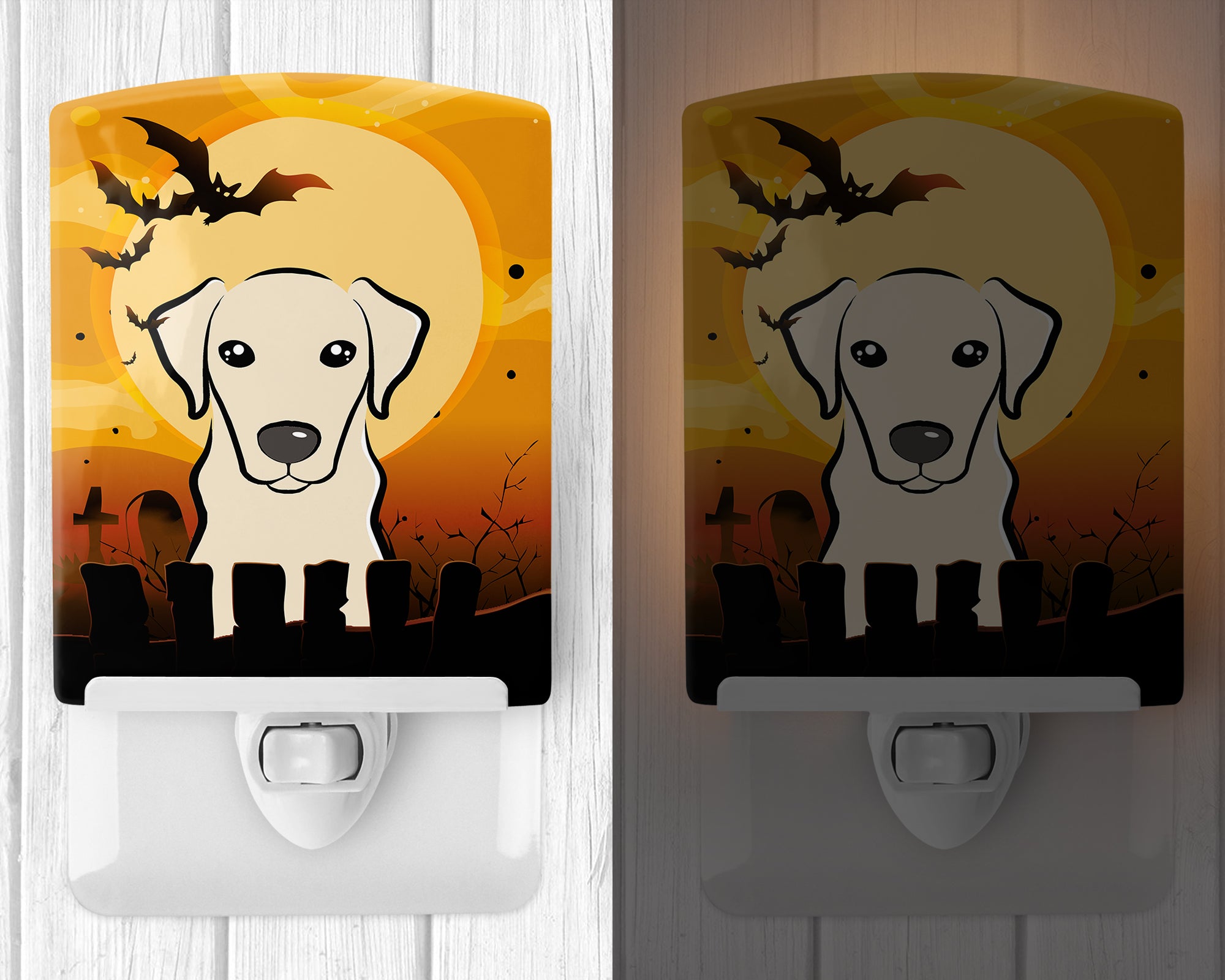 Halloween Yellow Labrador Ceramic Night Light BB1780CNL - the-store.com