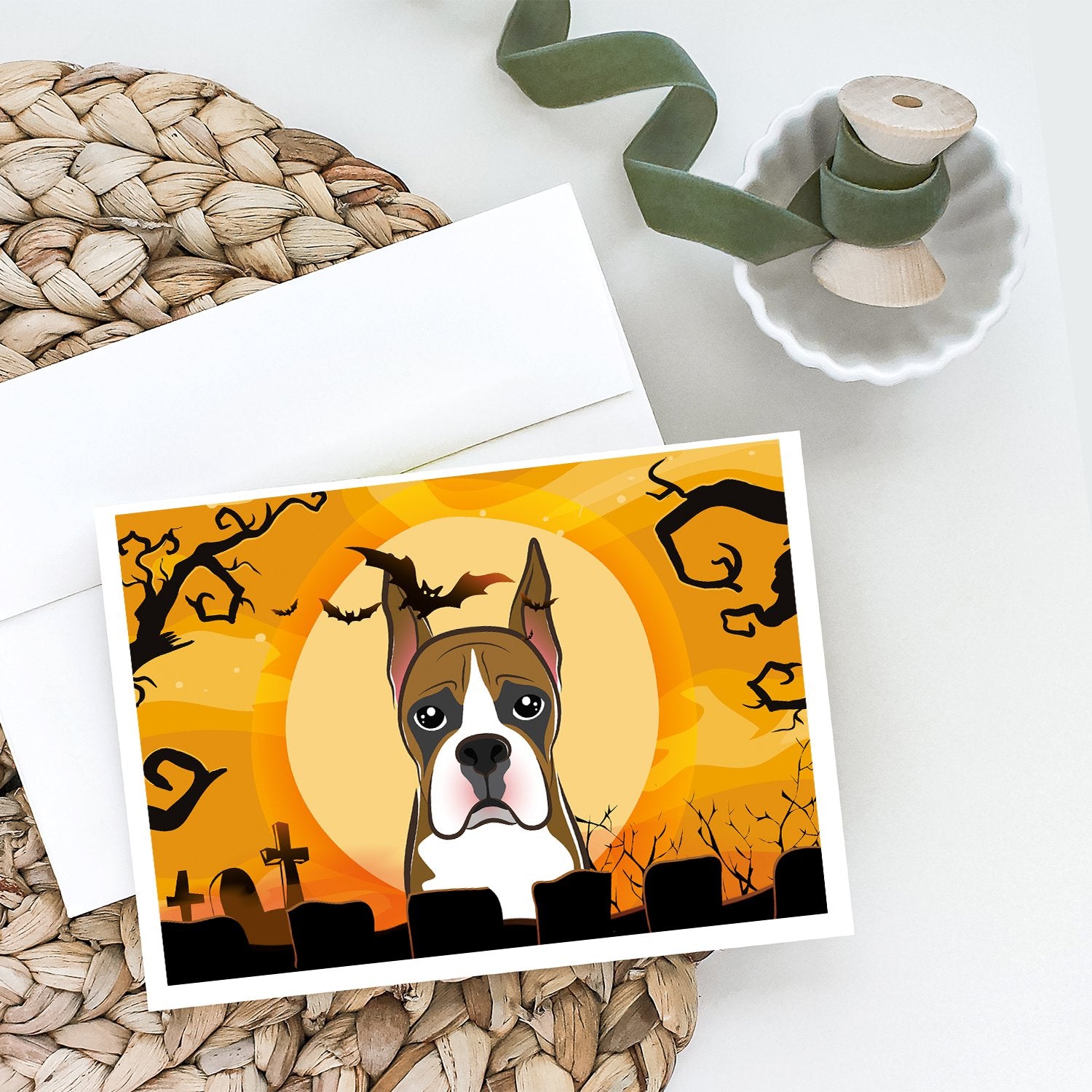 Buy this Halloween Boxer Greeting Cards and Envelopes Pack of 8
