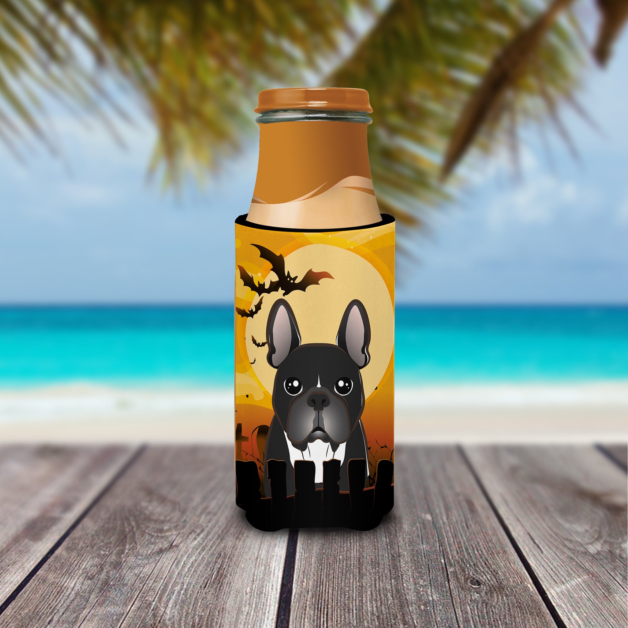 Halloween French Bulldog Ultra Beverage Insulators for slim cans BB1785MUK  the-store.com.