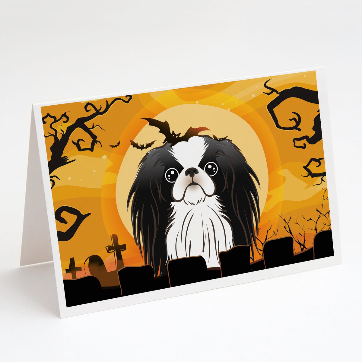 Buy this Halloween Japanese Chin Greeting Cards and Envelopes Pack of 8