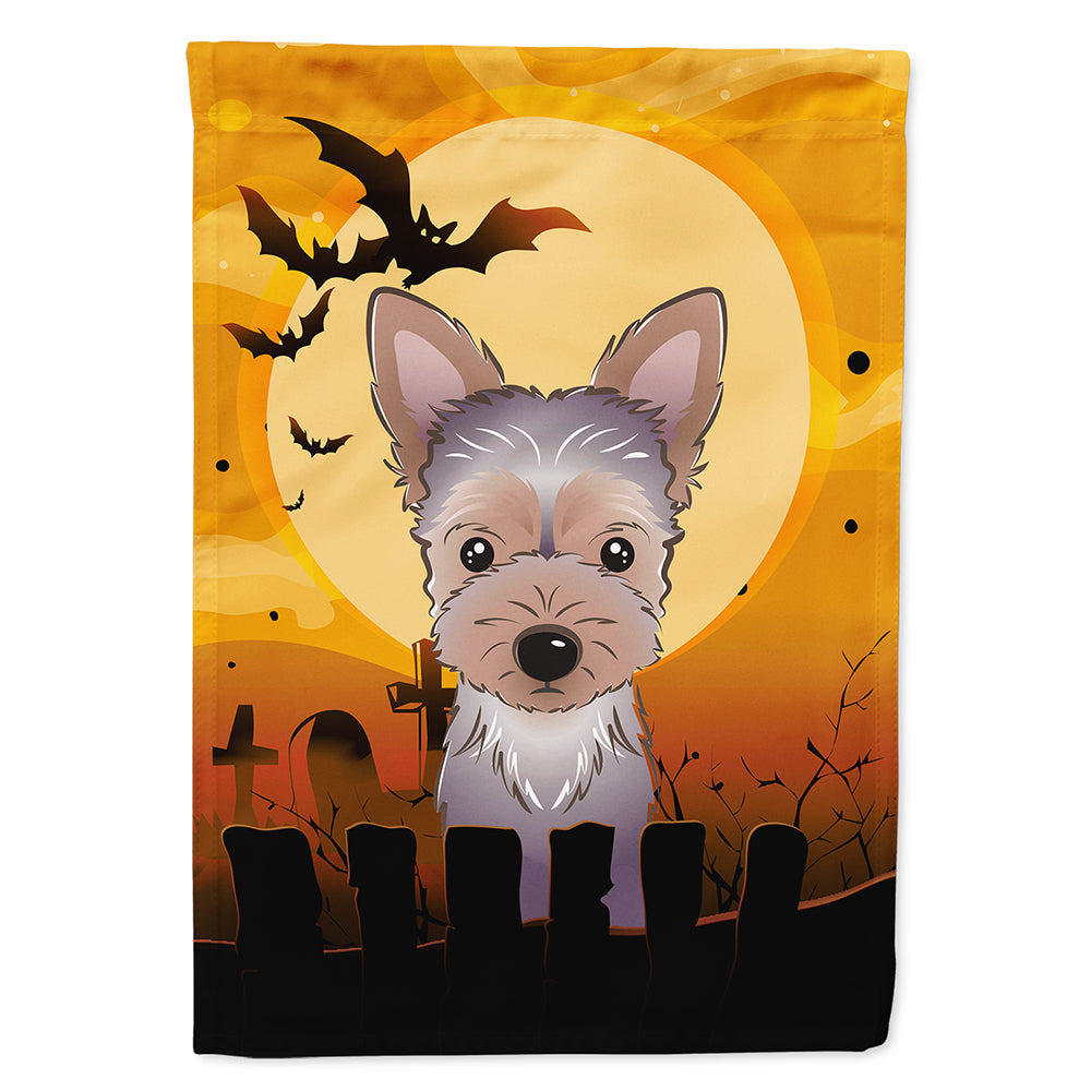 Halloween Yorkie Puppy Flag Canvas House Size BB1790CHF