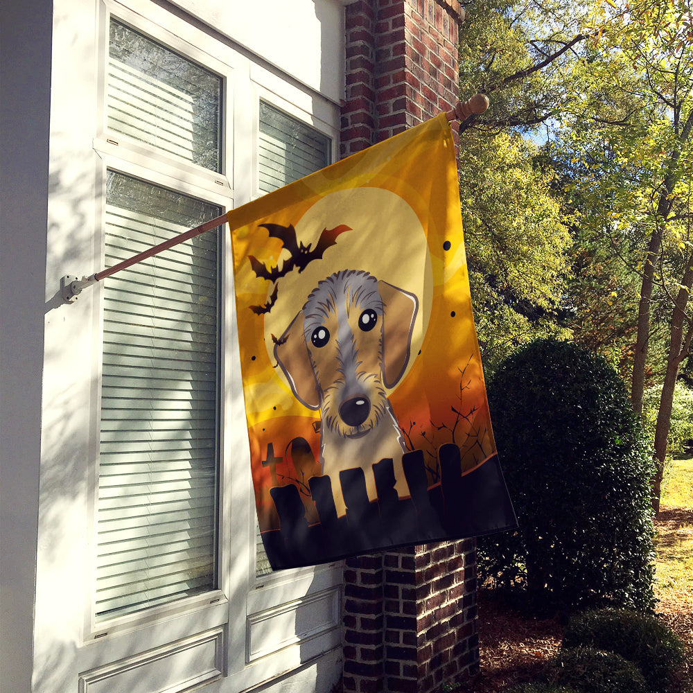 Halloween Wirehaired Dachshund Flag Canvas House Size BB1791CHF  the-store.com.