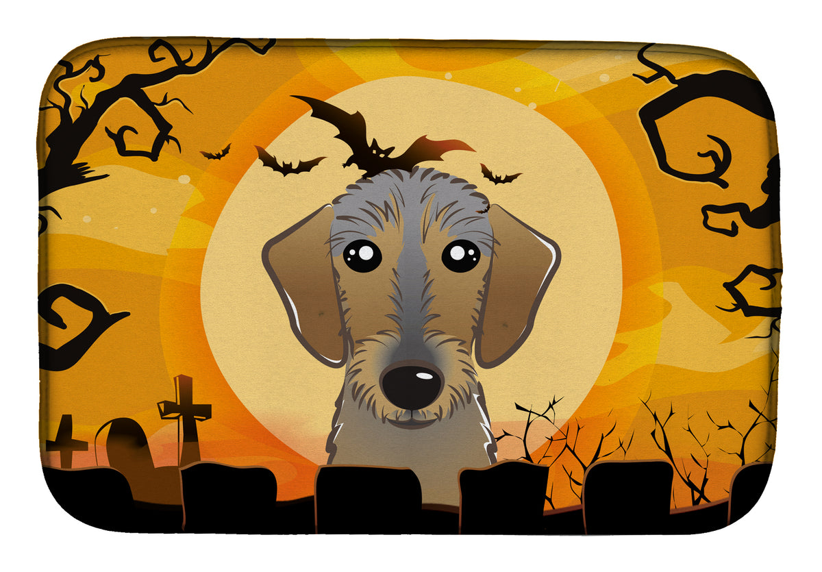 Halloween Wirehaired Dachshund Dish Drying Mat BB1791DDM  the-store.com.