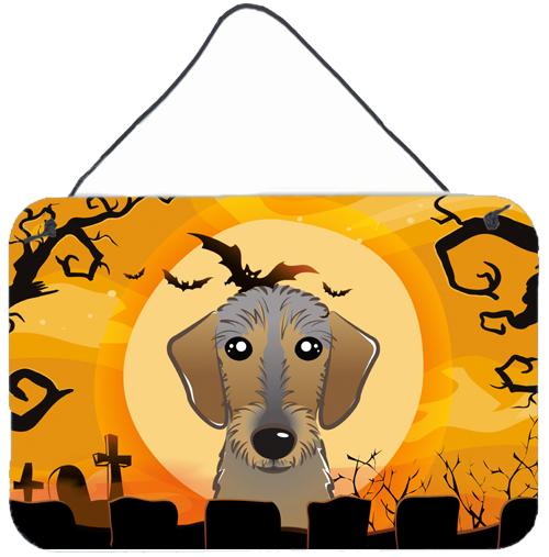 Halloween Wirehaired Dachshund Wall or Door Hanging Prints BB1791DS812 by Caroline's Treasures