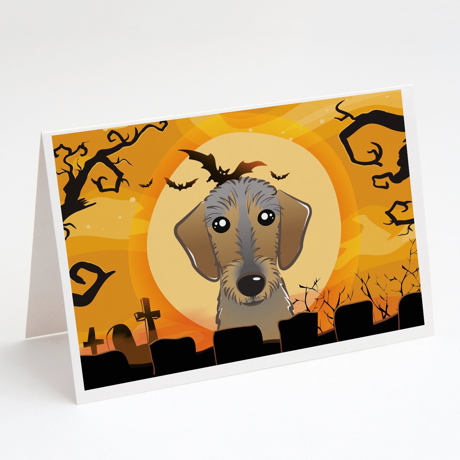 Buy this Halloween Wirehaired Dachshund Greeting Cards and Envelopes Pack of 8
