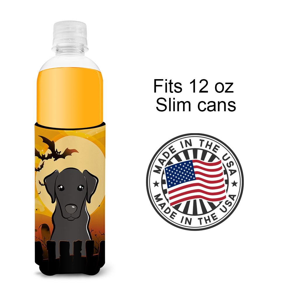 Halloween Black Labrador Ultra Beverage Insulators for slim cans BB1793MUK  the-store.com.