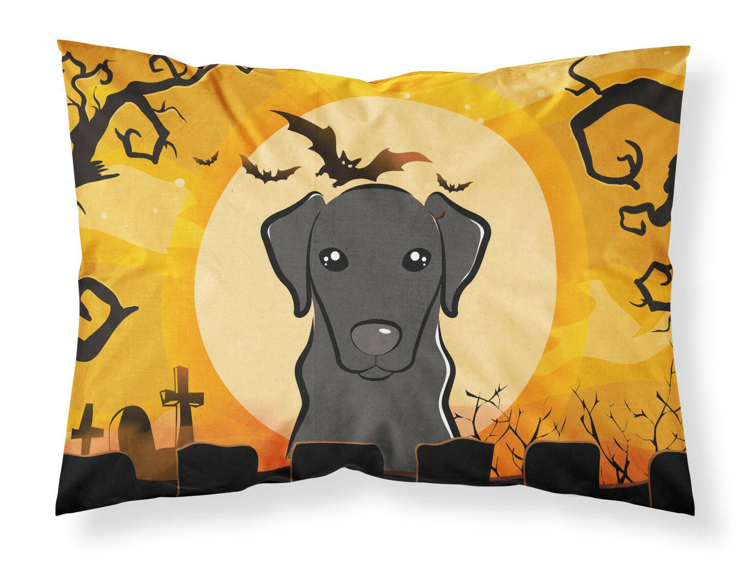 Halloween Black Labrador Fabric Standard Pillowcase BB1793PILLOWCASE by Caroline's Treasures