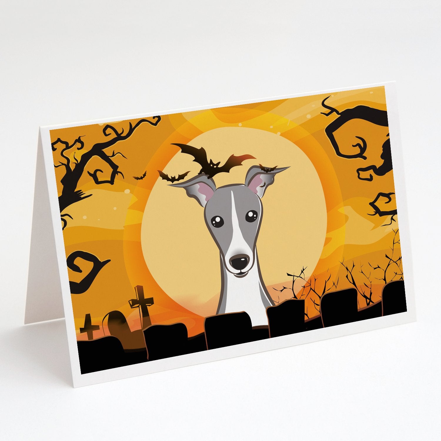 Buy this Halloween Italian Greyhound Greeting Cards and Envelopes Pack of 8