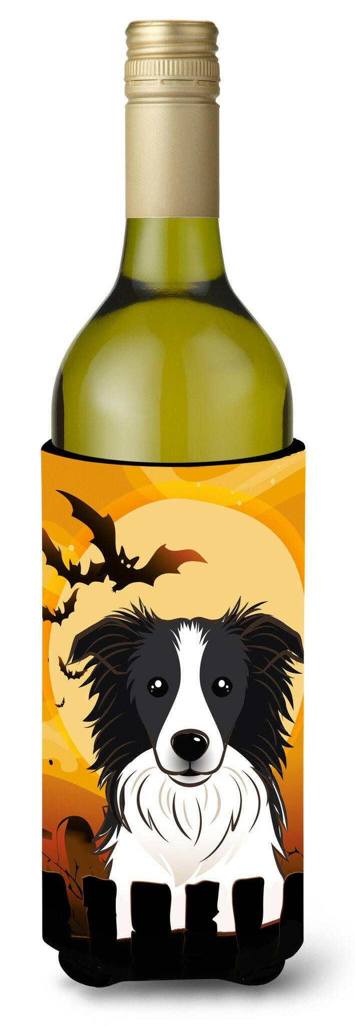Halloween Border Collie Wine Bottle Beverage Insulator Hugger BB1799LITERK by Caroline&#39;s Treasures