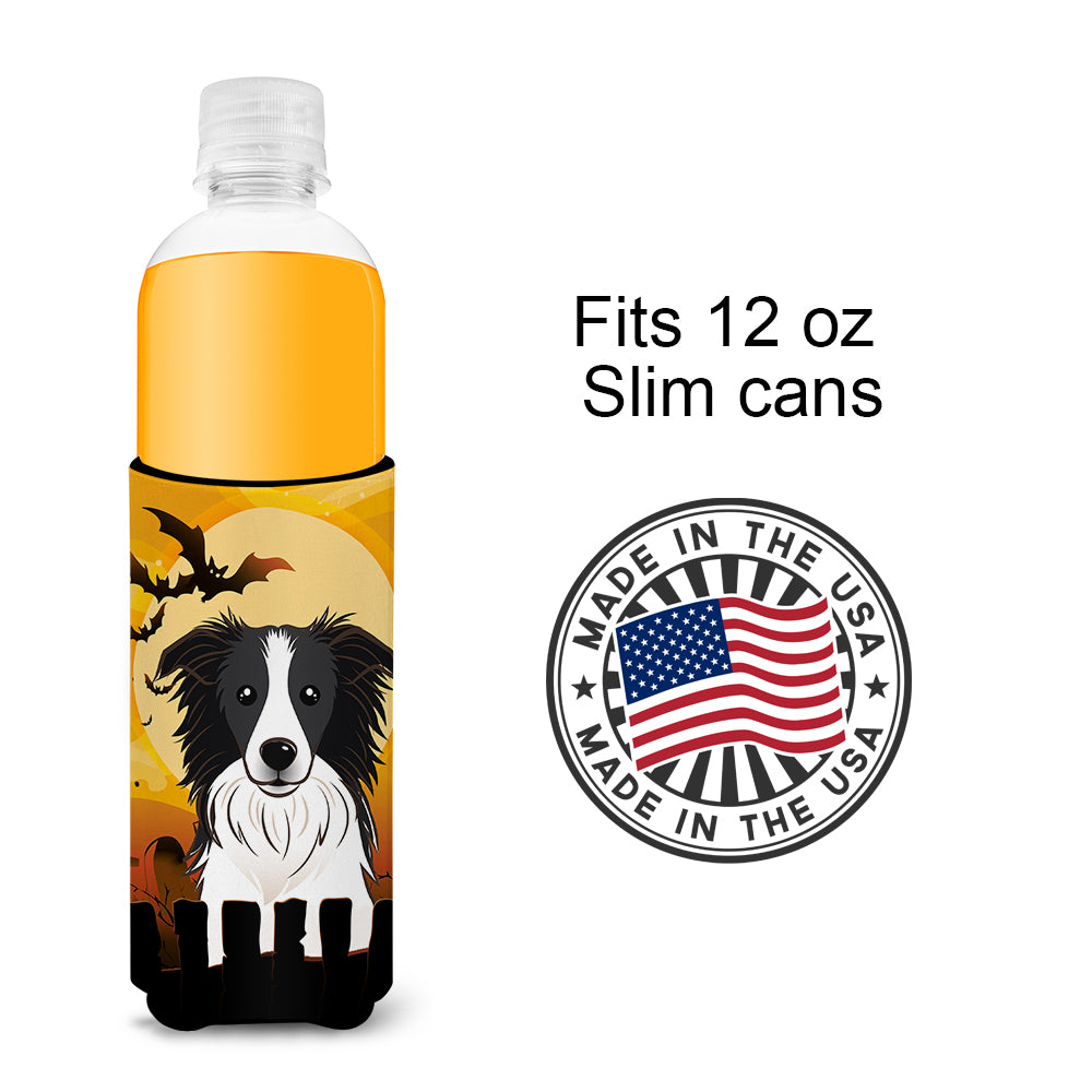Halloween Border Collie Ultra Beverage Insulators for slim cans BB1799MUK  the-store.com.