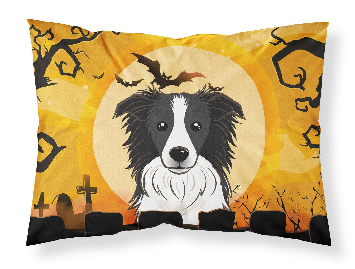 Halloween Border Collie Fabric Standard Pillowcase BB1799PILLOWCASE by Caroline's Treasures