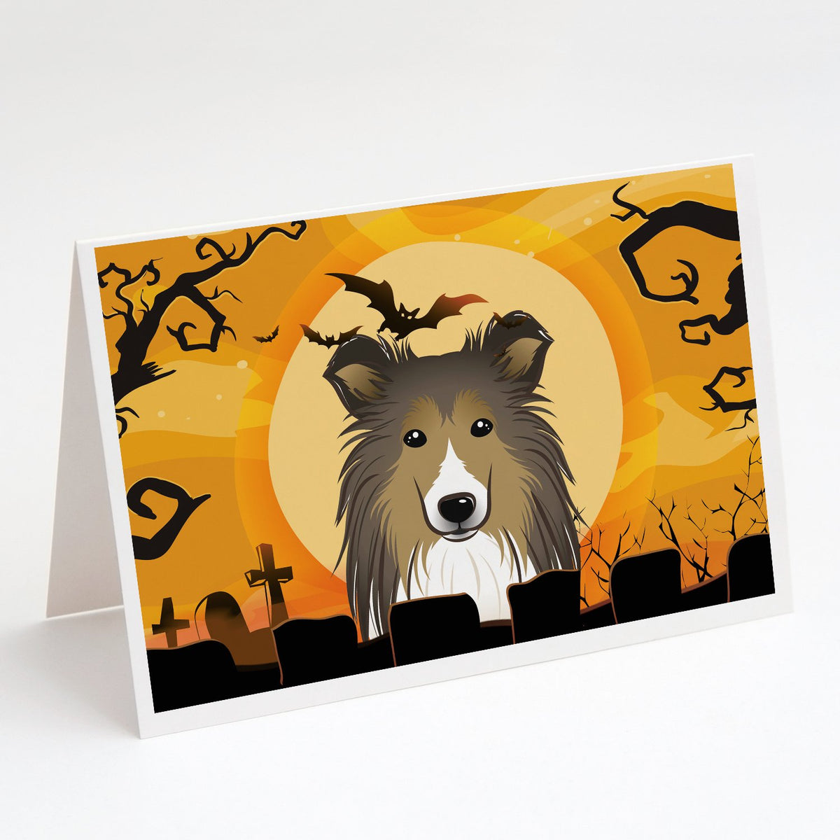 Buy this Halloween Sheltie Greeting Cards and Envelopes Pack of 8