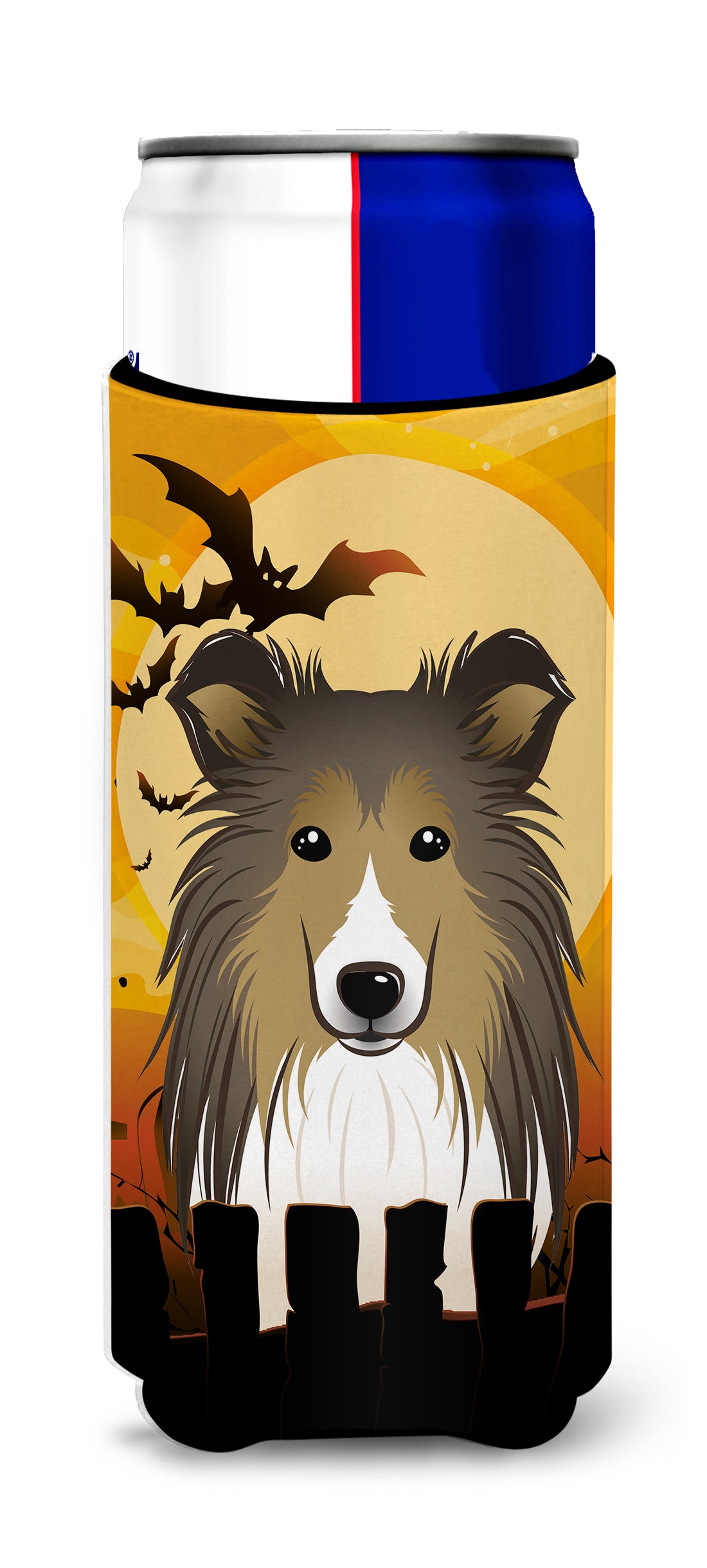 Halloween Sheltie Ultra Beverage Insulators for slim cans BB1800MUK  the-store.com.