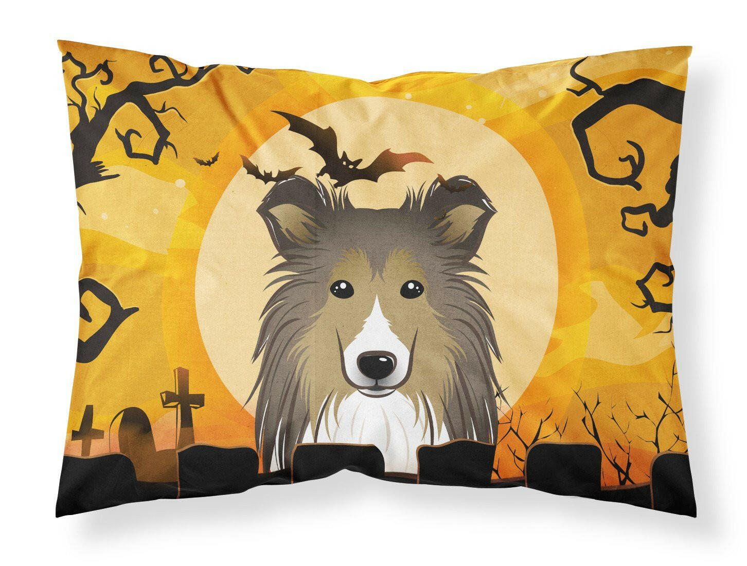 Halloween Sheltie Fabric Standard Pillowcase BB1800PILLOWCASE by Caroline's Treasures