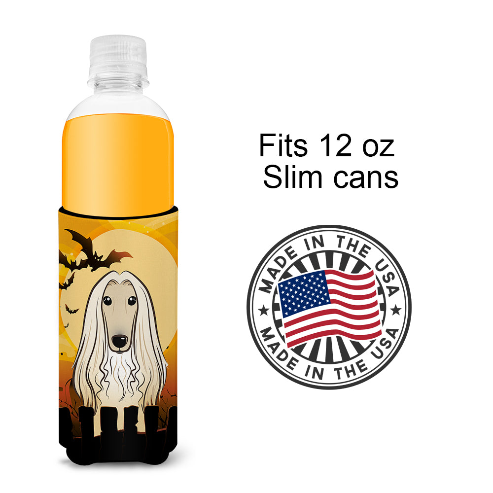 Halloween Afghan Hound Ultra Beverage Insulators for slim cans BB1802MUK  the-store.com.