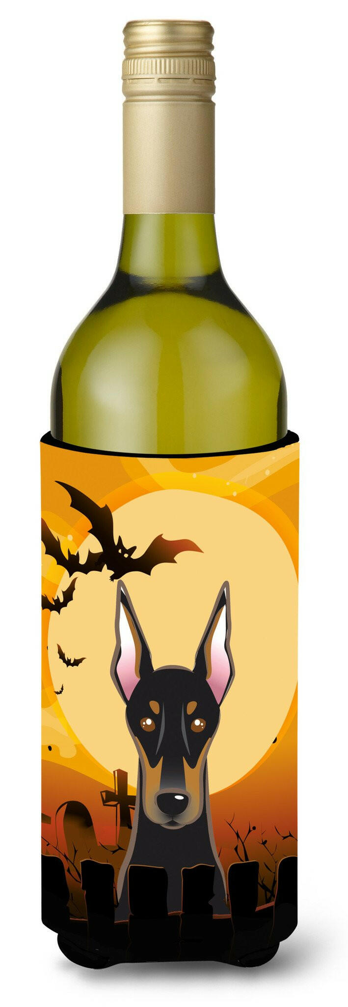 Halloween Doberman Wine Bottle Beverage Insulator Hugger BB1803LITERK by Caroline&#39;s Treasures