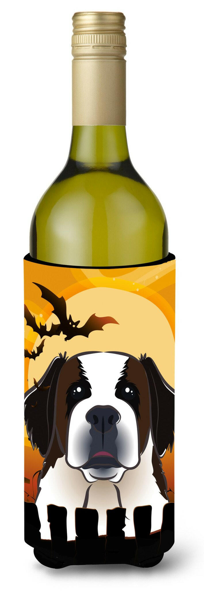 Halloween Saint Bernard Wine Bottle Beverage Insulator Hugger BB1804LITERK by Caroline's Treasures