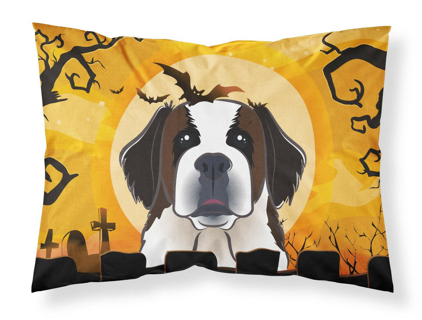 Halloween Saint Bernard Fabric Standard Pillowcase BB1804PILLOWCASE by Caroline's Treasures
