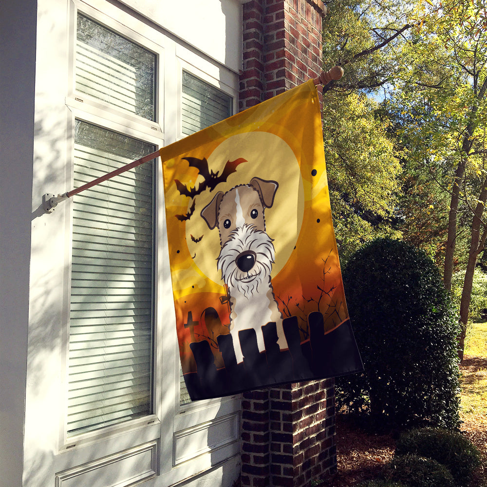 Halloween Wire Haired Fox Terrier Flag Canvas House Size BB1805CHF  the-store.com.