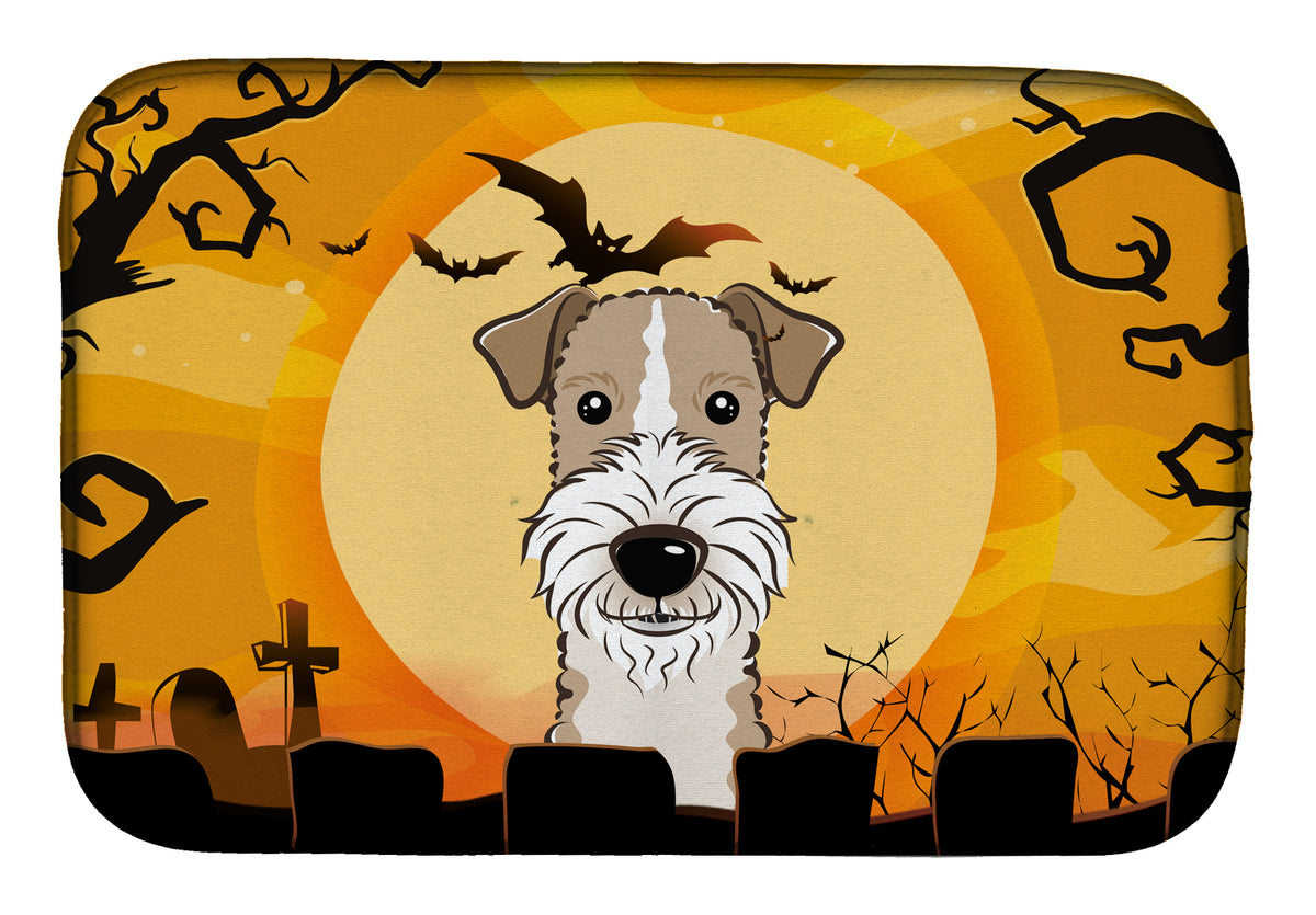 Halloween Wire Haired Fox Terrier Dish Drying Mat BB1805DDM