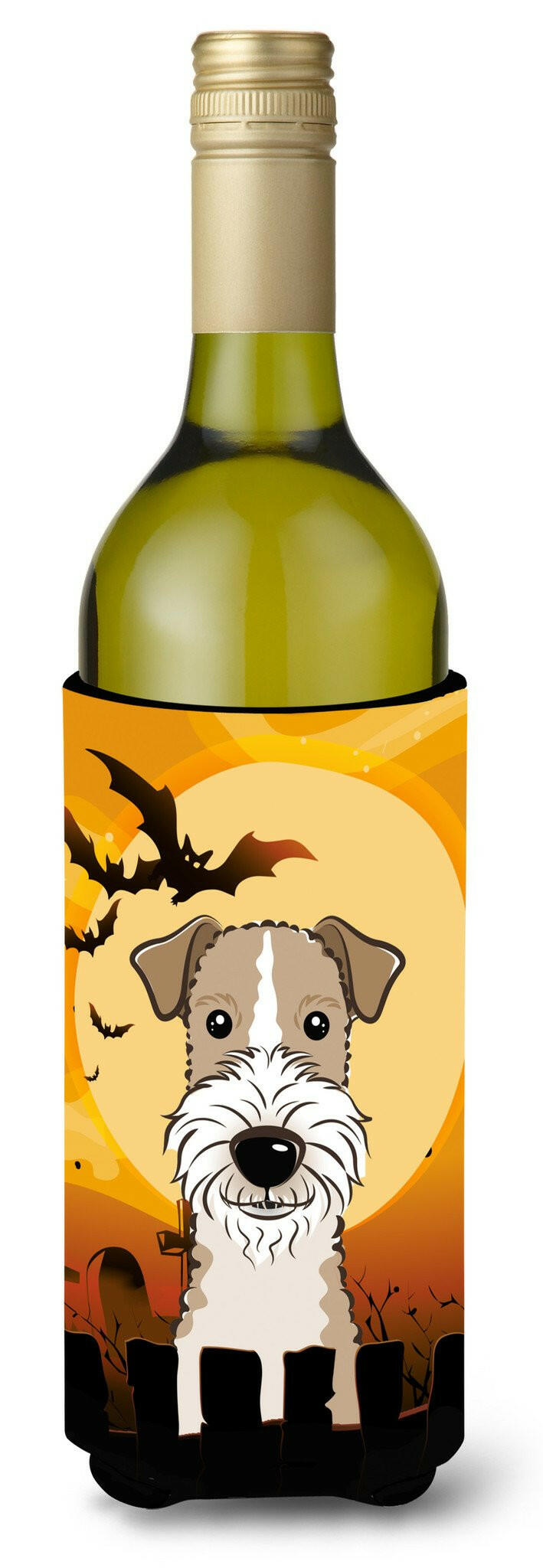Halloween Wire Haired Fox Terrier Wine Bottle Beverage Insulator Hugger BB1805LITERK by Caroline&#39;s Treasures