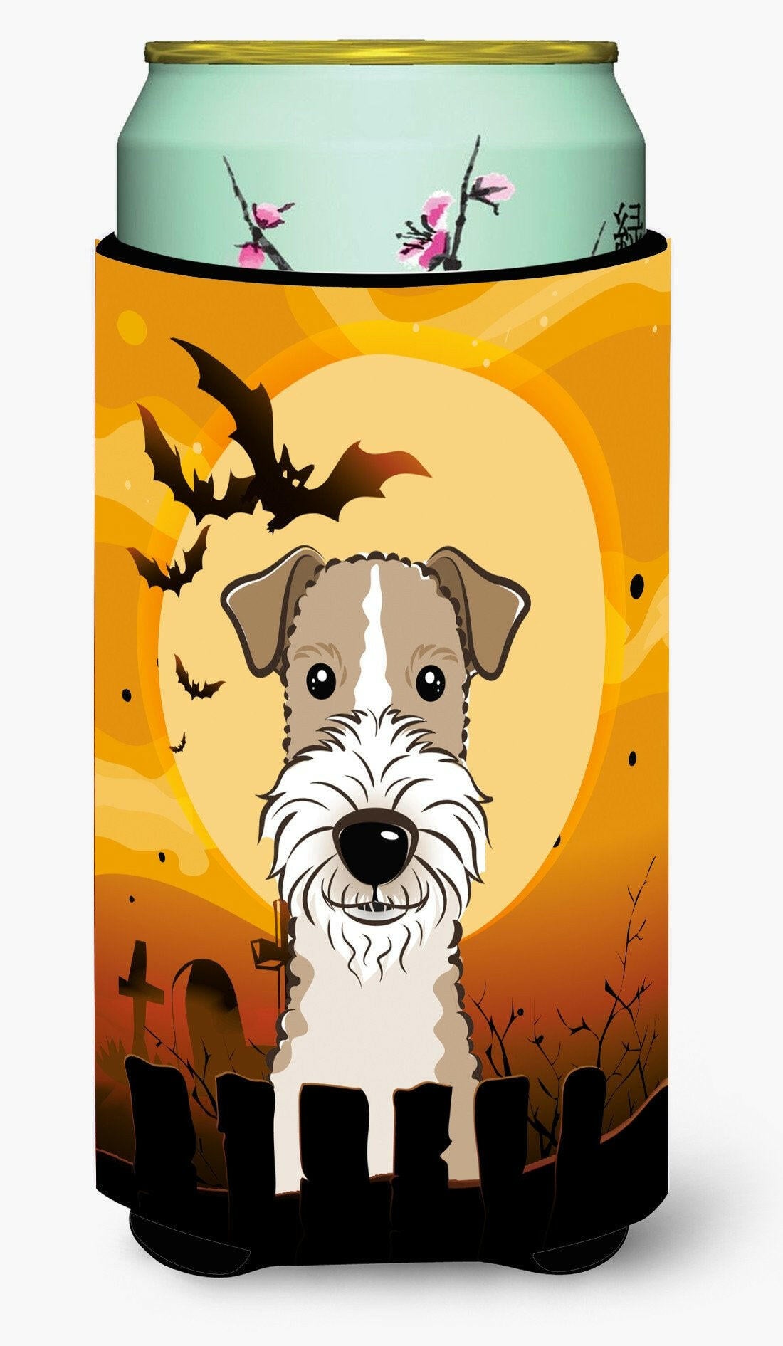 Halloween Wire Haired Fox Terrier Tall Boy Beverage Insulator Hugger BB1805TBC by Caroline&#39;s Treasures