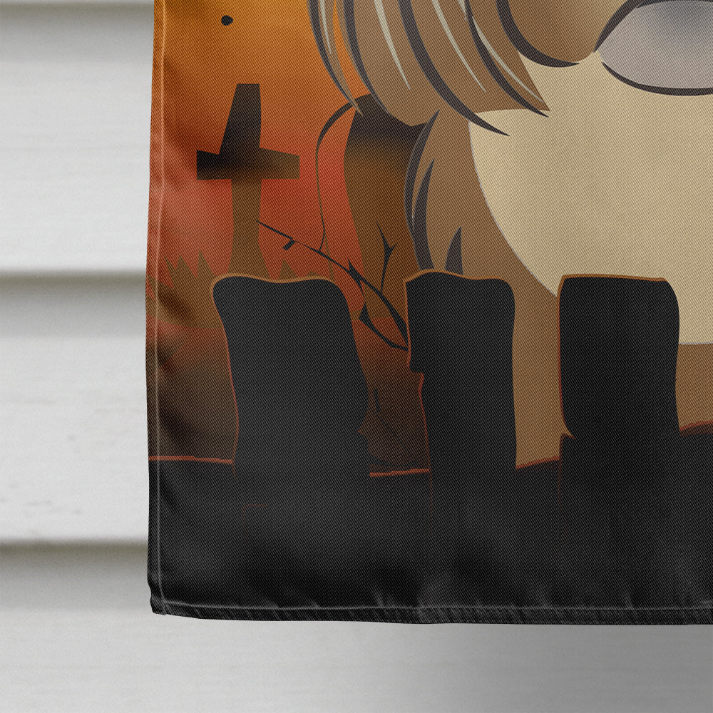 Halloween Chocolate Brown Shih Tzu Flag Canvas House Size BB1807CHF
