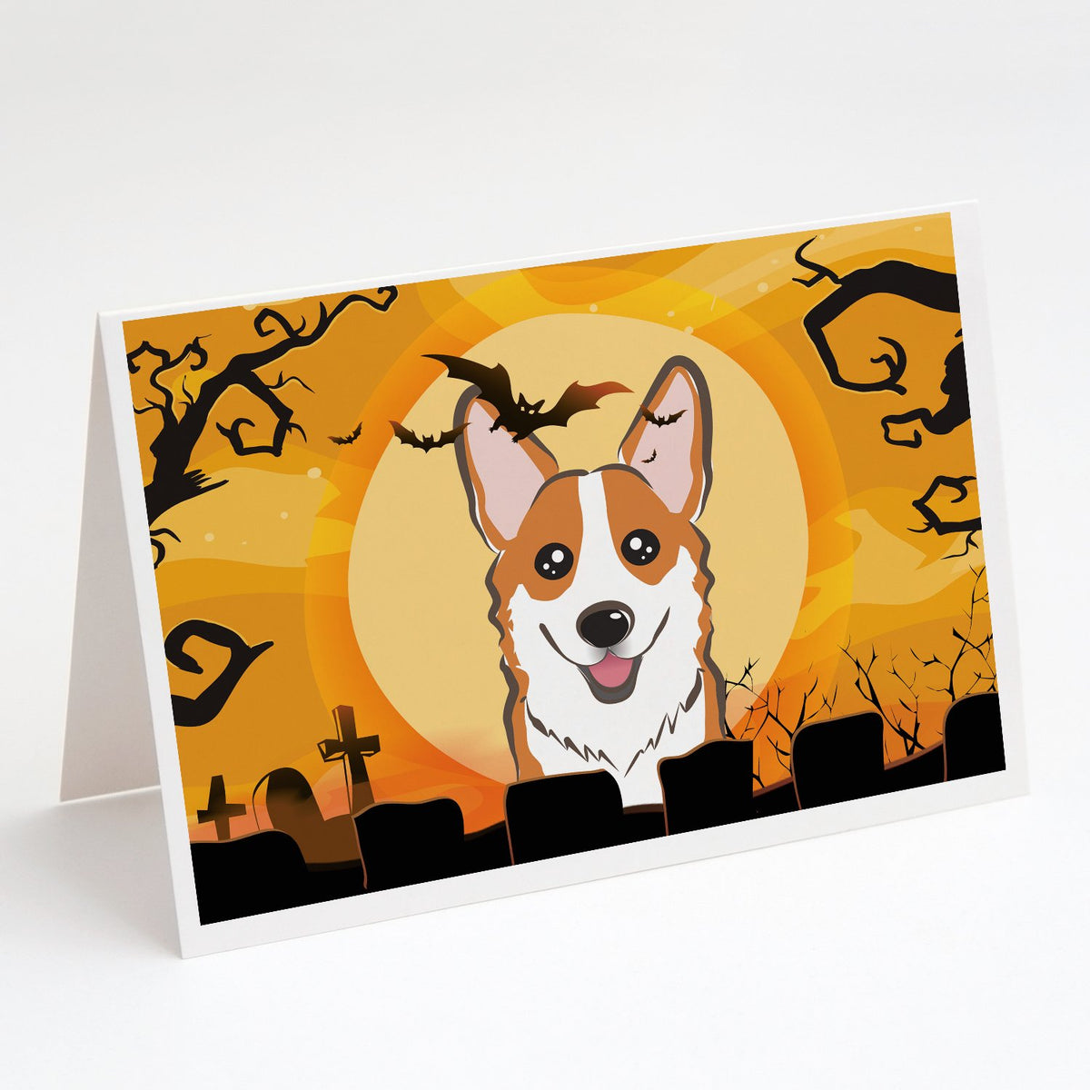Buy this Halloween Red Corgi Greeting Cards and Envelopes Pack of 8
