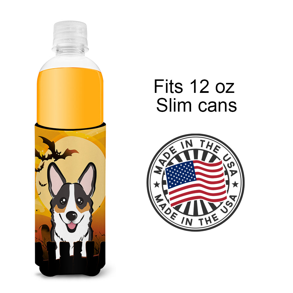 Halloween Tricolor Corgi Ultra Beverage Insulators for slim cans BB1813MUK  the-store.com.