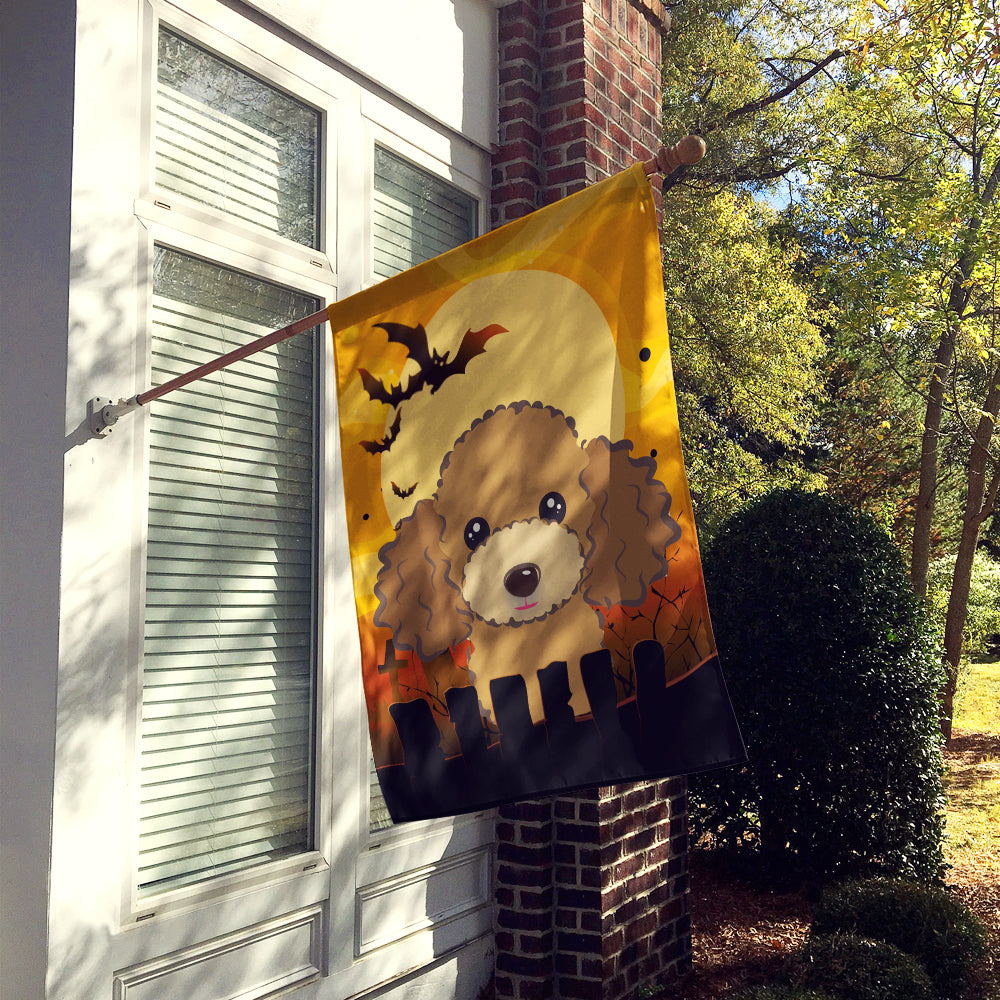 Halloween Chocolate Brown Poodle Flag Canvas House Size BB1814CHF  the-store.com.