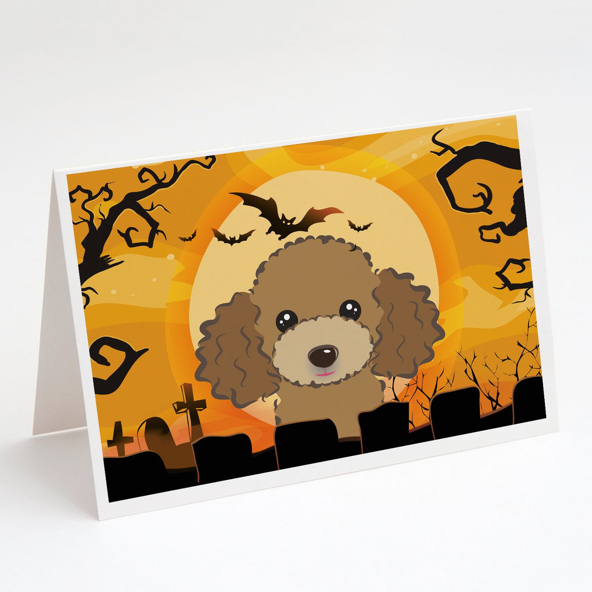 Buy this Halloween Chocolate Brown Poodle Greeting Cards and Envelopes Pack of 8