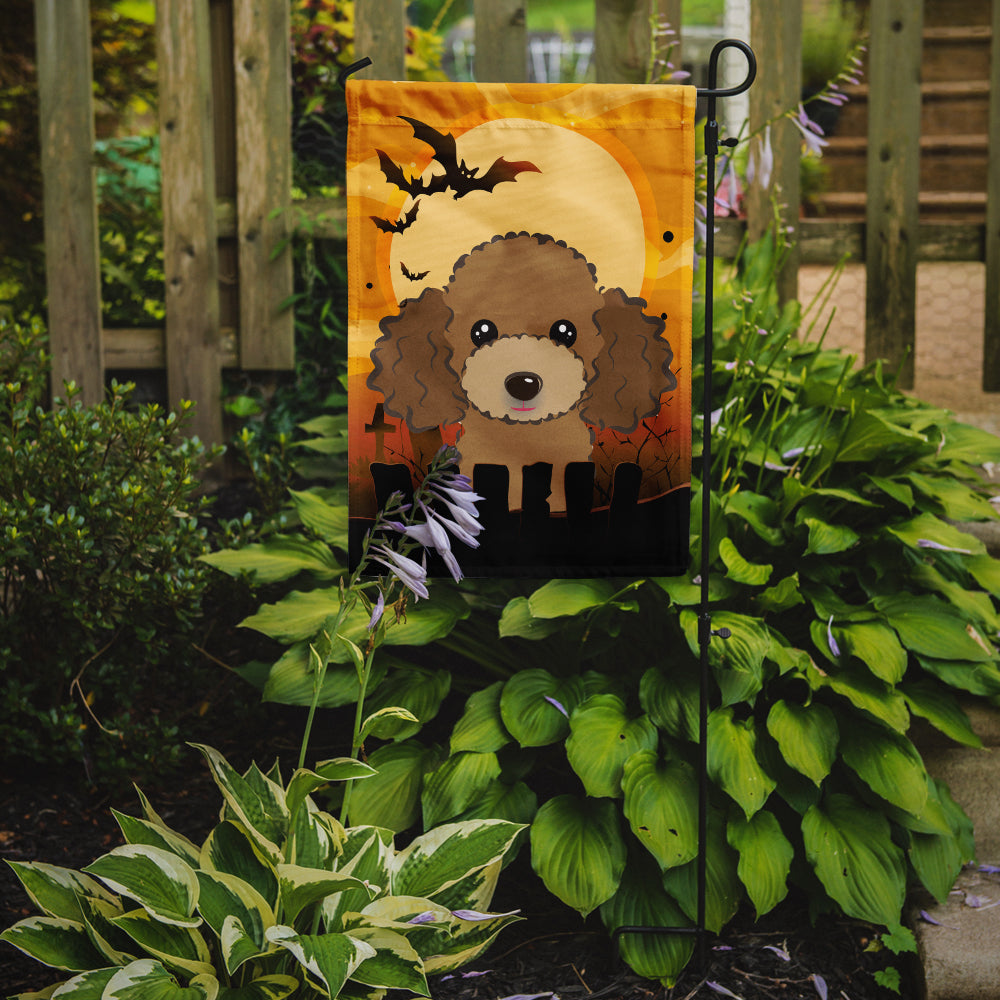 Halloween Chocolate Brown Poodle Flag Garden Size BB1814GF.