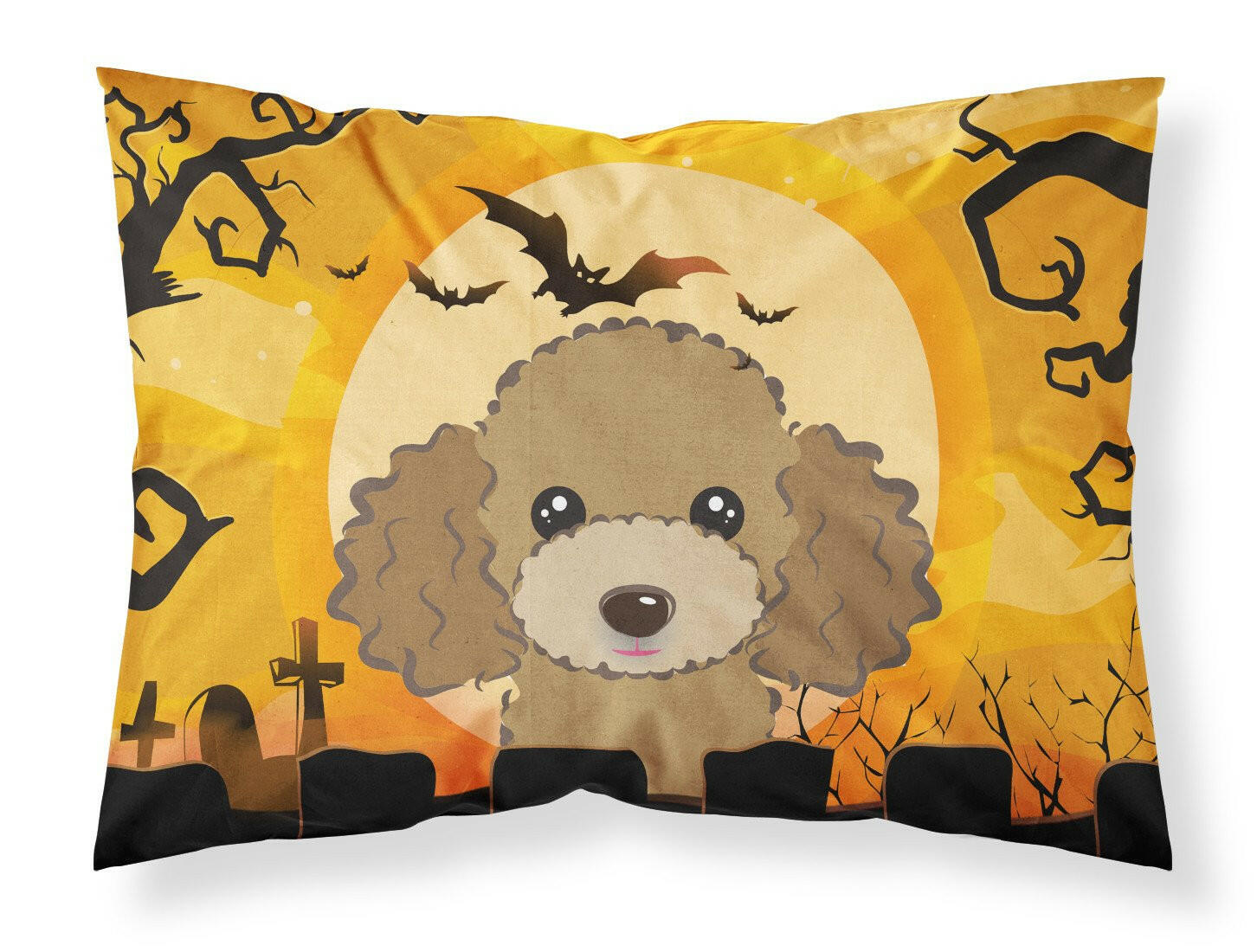 Halloween Chocolate Brown Poodle Fabric Standard Pillowcase BB1814PILLOWCASE by Caroline's Treasures