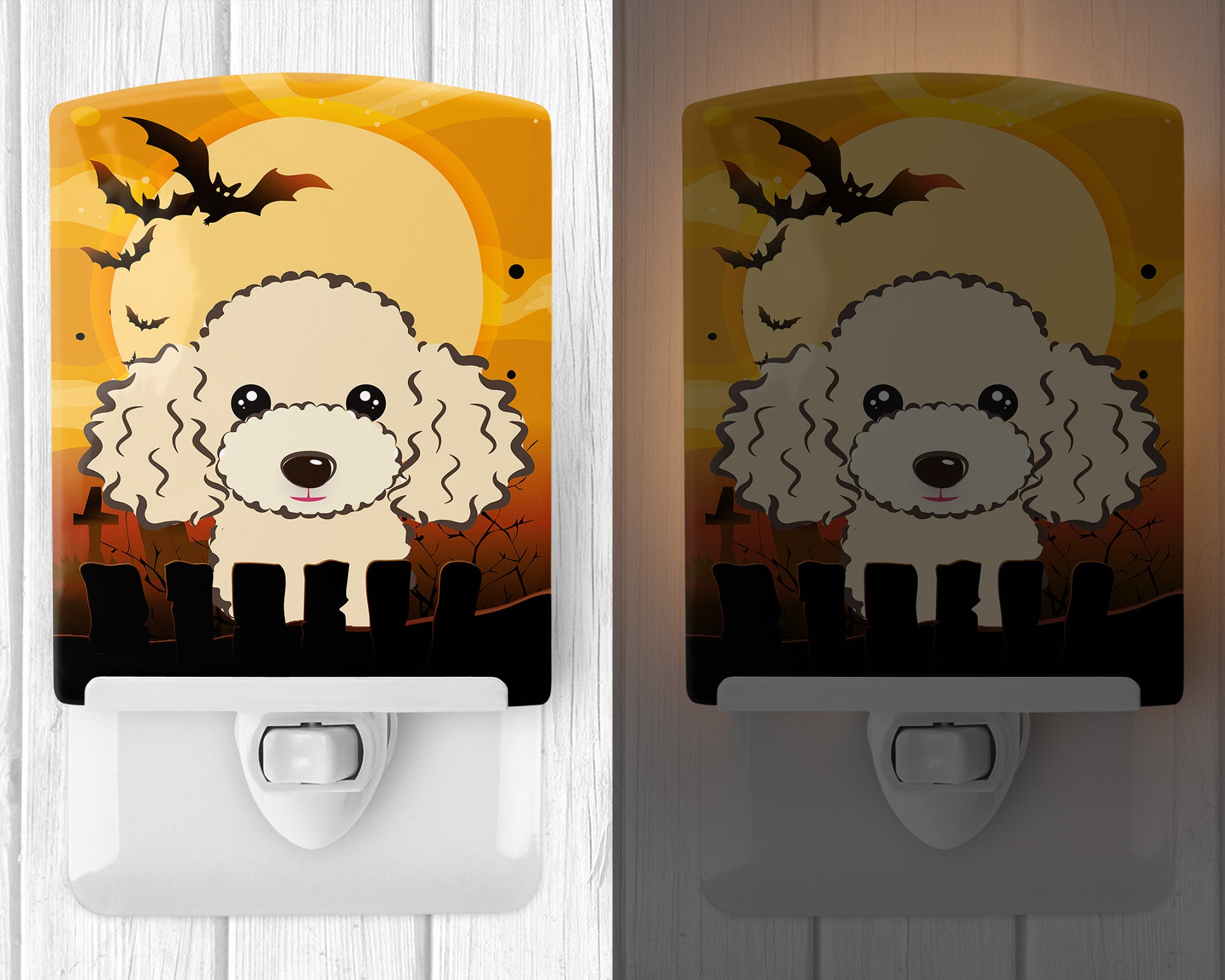 Halloween Buff Poodle Ceramic Night Light BB1816CNL - the-store.com