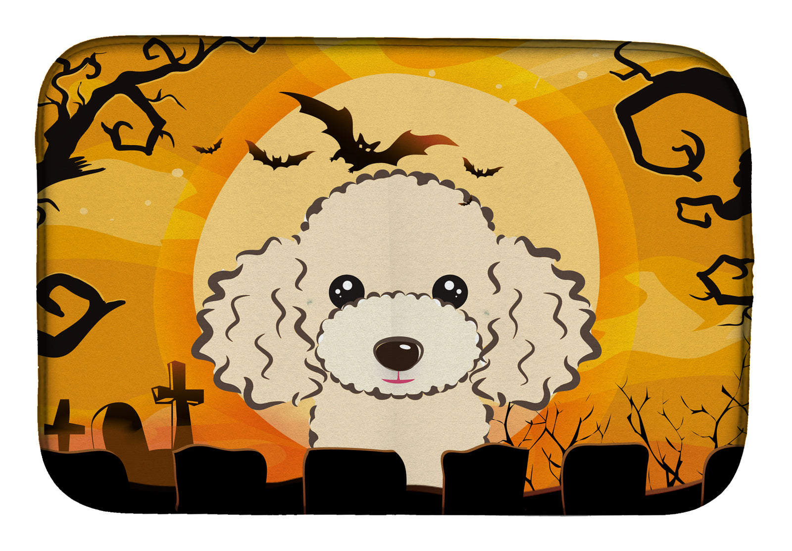 Halloween Buff Poodle Dish Drying Mat BB1816DDM  the-store.com.